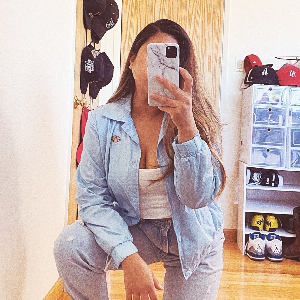 Powder Blue Snap Jacket